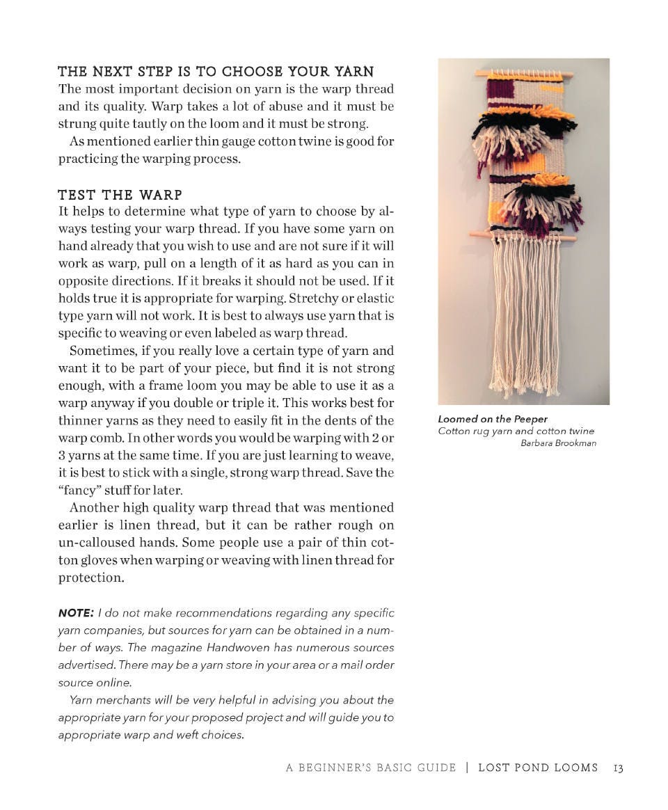 Basic Weaving Guide for Lost Pond Looms