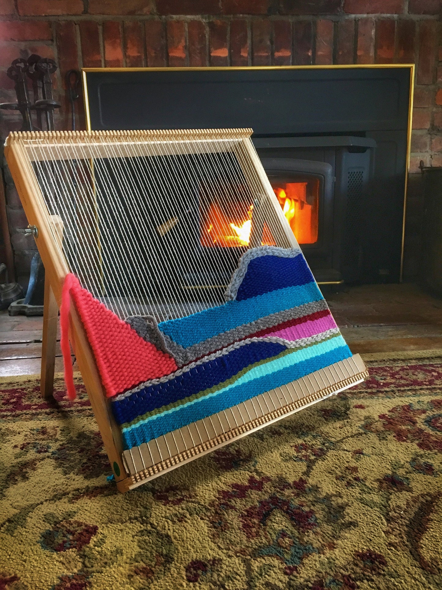 Maple Wood. The Dragonfly. Medium Table Top Wooden Weaving Loom. Lay flat or angle on a table with Tapestry. Lost Pond Looms by Eden Bullrushes.