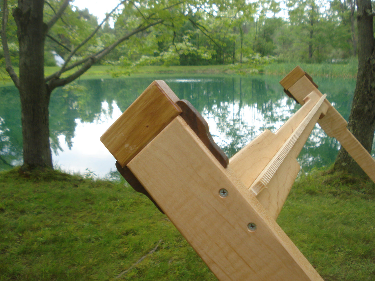 The Kingfisher Studio Model. Large Frame Vertical Wooden Weaving Loom with Adjustable and Tilt Features. Lost Pond Looms by Eden Bullrushes.