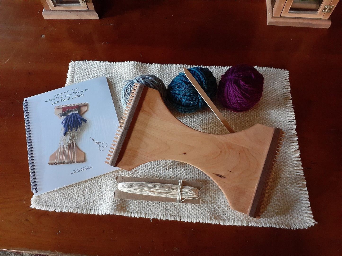 The Minnow. Small Hand Held Wooden Weaving Loom. With Additional Accessories and Tools. Lost Pond Looms by Eden Bullrushes.