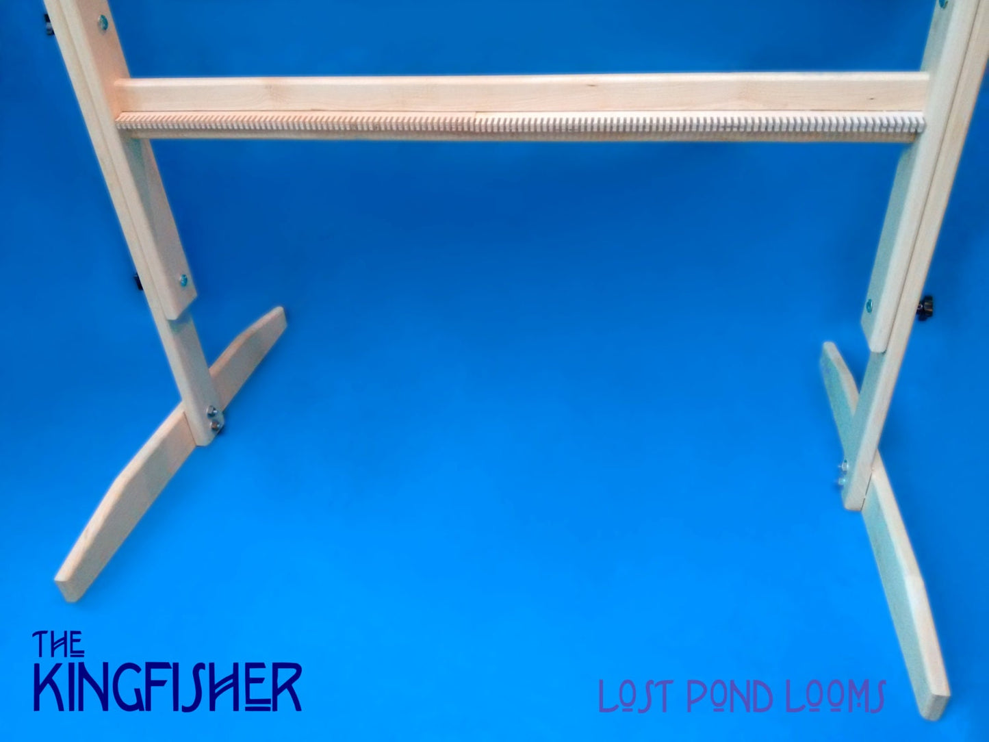 The Kingfisher. Large Frame Vertical Wooden Weaving Loom with Adjustable and Tilt Features. Lost Pond Looms by Eden Bullrushes.