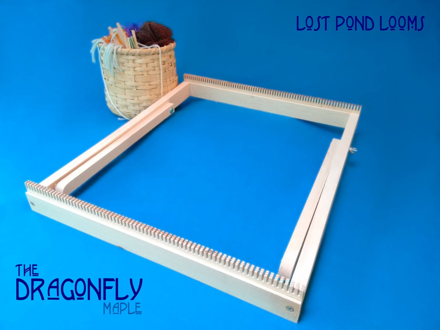 Maple Wood. The Dragonfly. Medium Table Top Wooden Weaving Loom. Lay flat or angle on a table. Lost Pond Looms by Eden Bullrushes.