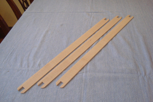 3 Pack of Shuttle Sticks for Loom Weaving. For use with all table top, vertical, and other wooden weaving looms. Lost Pond Looms by Eden Bullrushes.